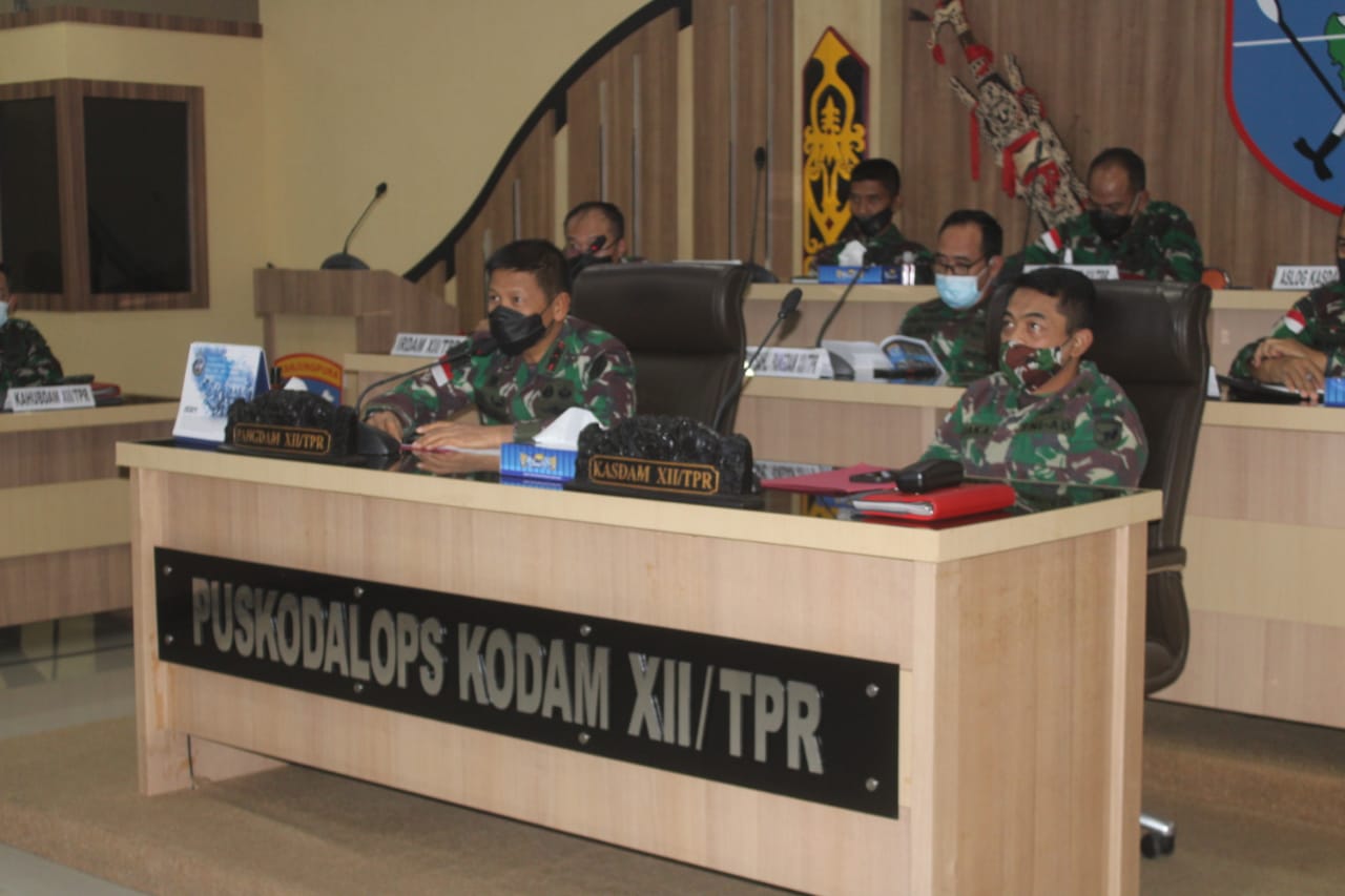 Pangdam XII/Tpr Ikuti Rakor Kesiapan Kotamaops Jajaran Kogabwilhan I Hadapi Lebaran