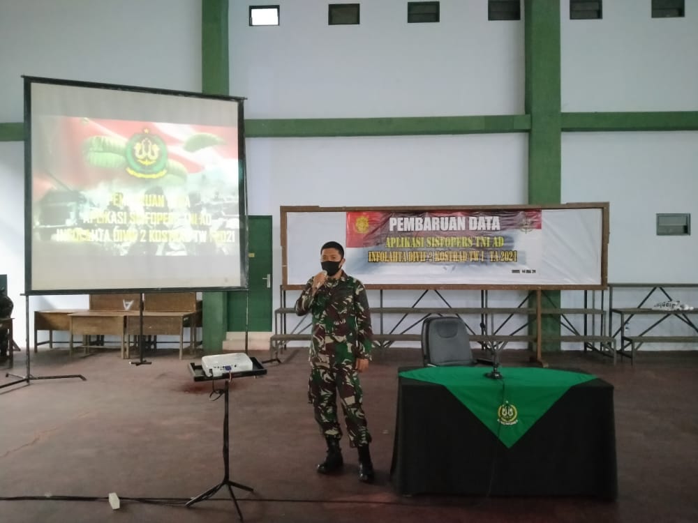 Kainfolahta Divif 2 Kostrad Membuka Bimbingan Teknis Sisfopers TW I Tahun 2021