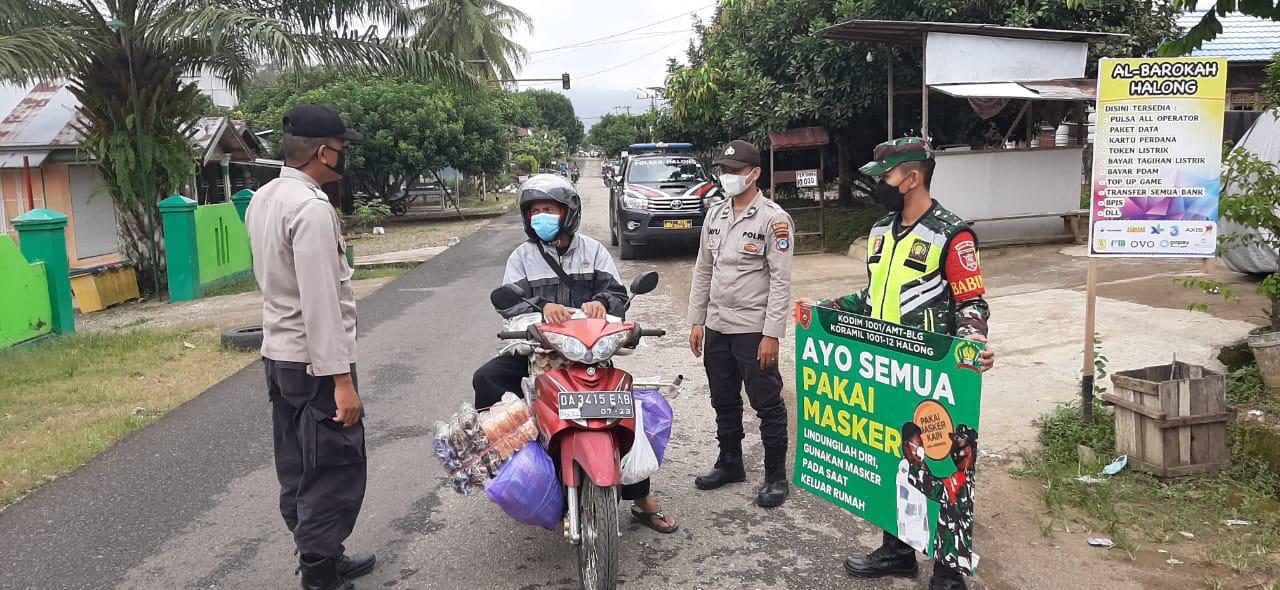 PPKM Mikro Terus Dilaksanakan Koramil 1001-02/Halong Guna Memutus Mata Rantai Covid -19