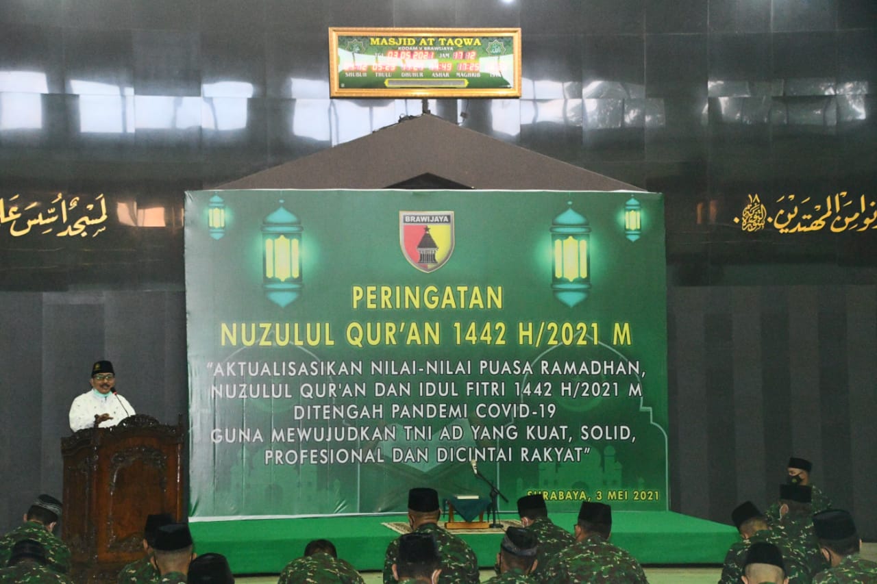 Danrem 081/DSJ Hadiri Peringatan Nuzulul Qur’an di Makodam V/Brawijaya