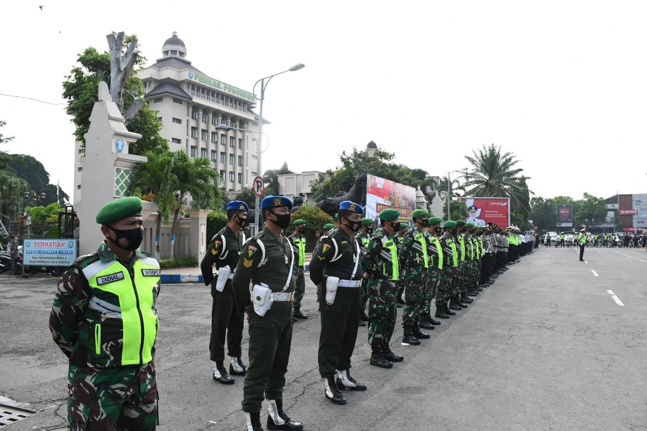 Kodim 0802/Ponorogo Ikuti Apel Gelar Pasukan Operasi Ketupat Semeru 2021