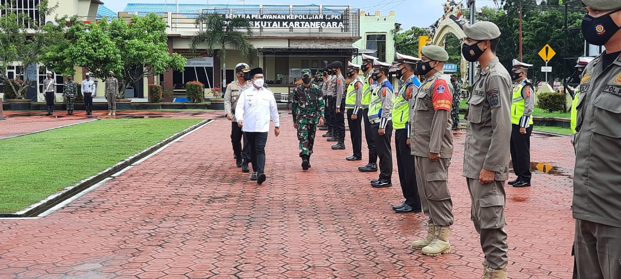 Kodim Tenggarong Gelar Pasukan Dalam Rangka Operasi Ketupat Mahakam 2021