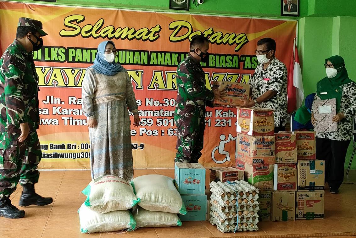 Kodim 0803/Madiun Berikan Bantuan Kepada Panti Asuhan Anak – Anak Penyandang Disabilitas