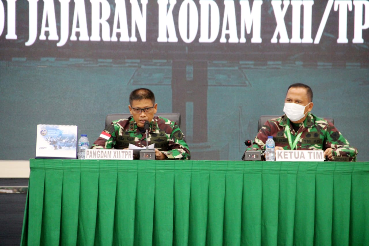 Pangdam XII/Tpr Terima Hasil Pemeriksaan Post Audit Itjenad