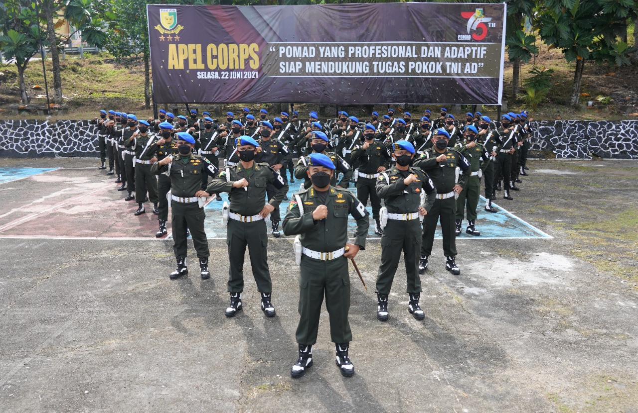 Gelar Apel Corps HUT Ke-75 Pomad 2021, Pomdam XVIII/Kasuari Buktikan Eksistensi Satuan