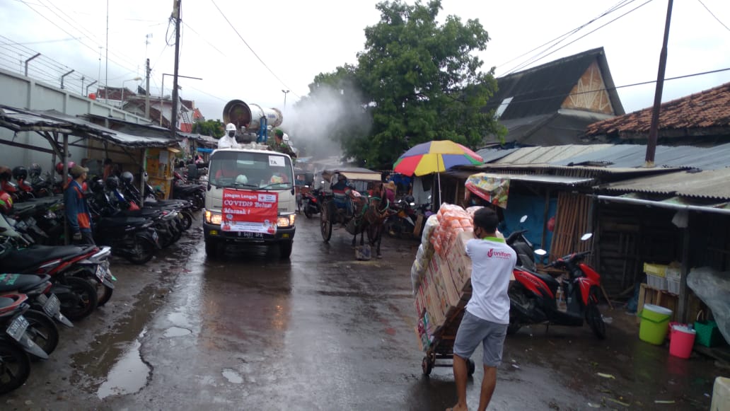 Kodim 0720/Rembang Laksanakan Penyemprotan Disinfektan