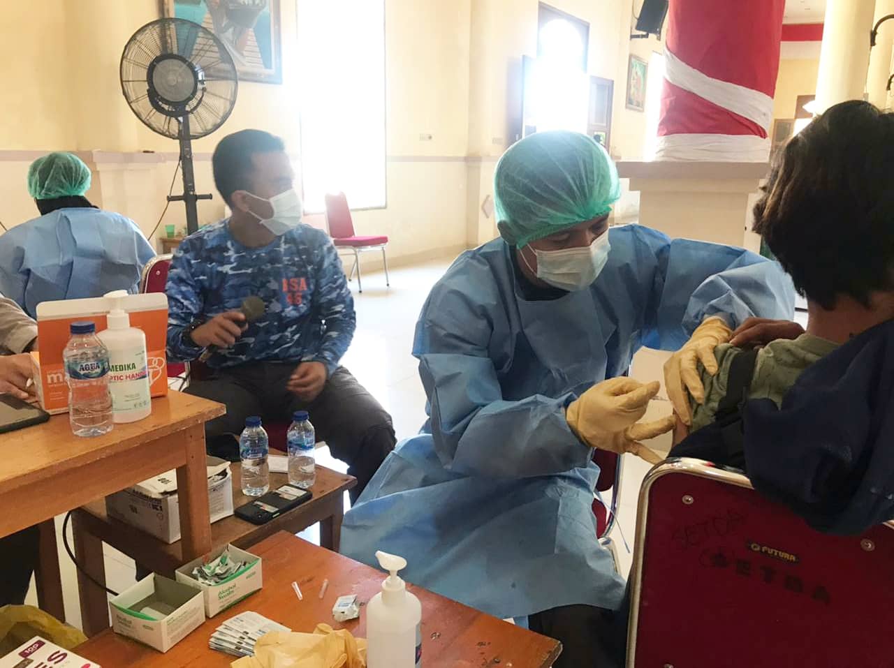 Lanud Raden Sadjad Terus Bantu Pemkab Natuna Serbuan Vaksinasi Massal