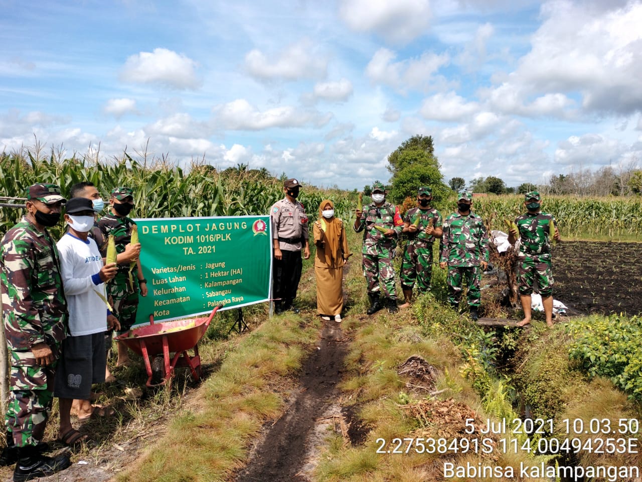 Kodim Palangka Raya Buka Lahan Demplot Tanaman Jagung