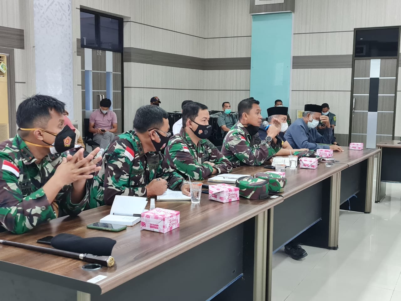 Danlanud Mus Hadiri Rapat Penanganan Covid-19