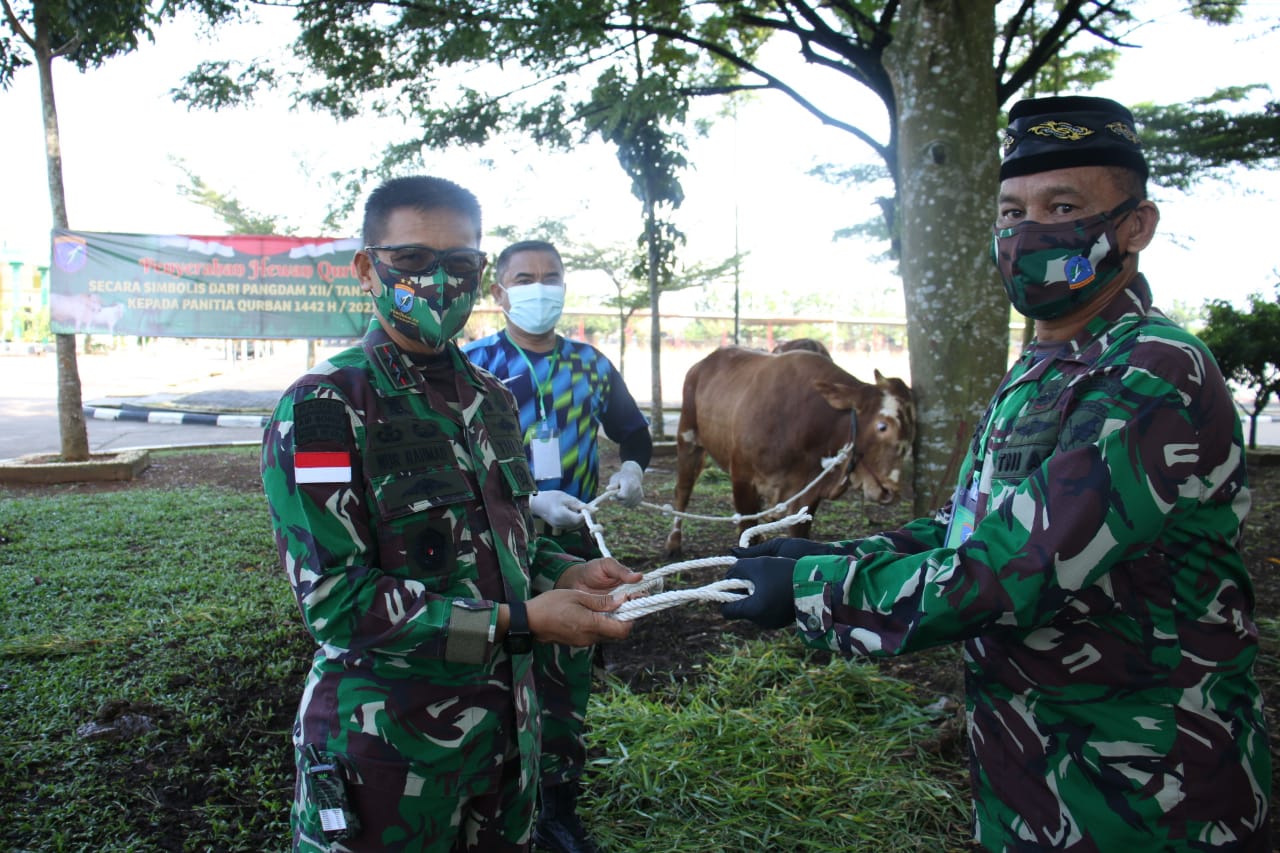 Pangdam XII/Tpr Serahkan Hewan Qurban