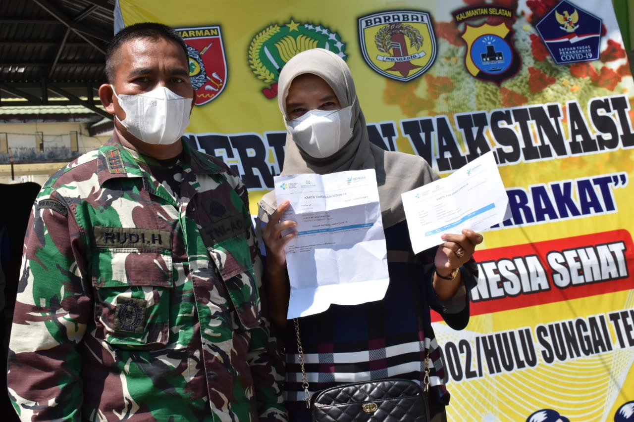 Menuju Indonesia Sehat, Dinkes dan Kodim 1002/HST Gelar Vaksinasi Tahap 2