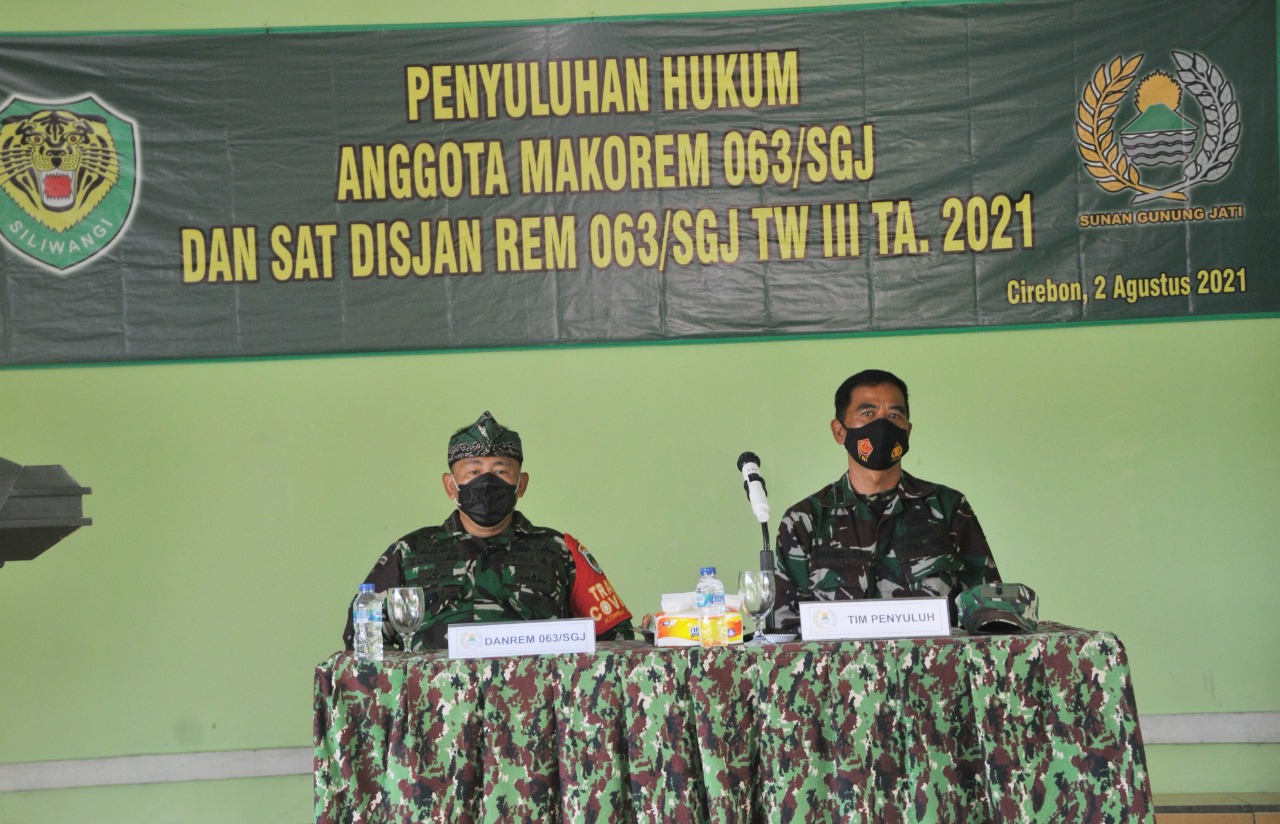 Meningkatkan Disiplin Prajuritnya, Danrem 063/SGJ Membuka Kegiatan Penyuluhan Hukum