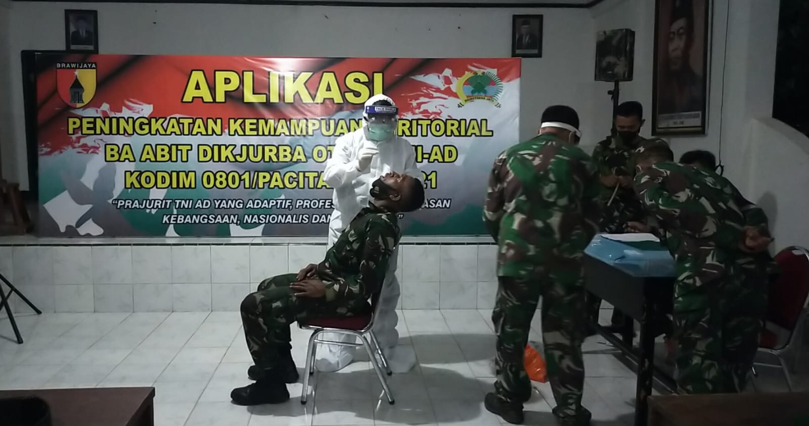 Sambut Peserta Katpuanter Abit Dikjurba Otsus TNI AD 2021, Kodim 0801 Pacitan Lakukan Rapid Antigen