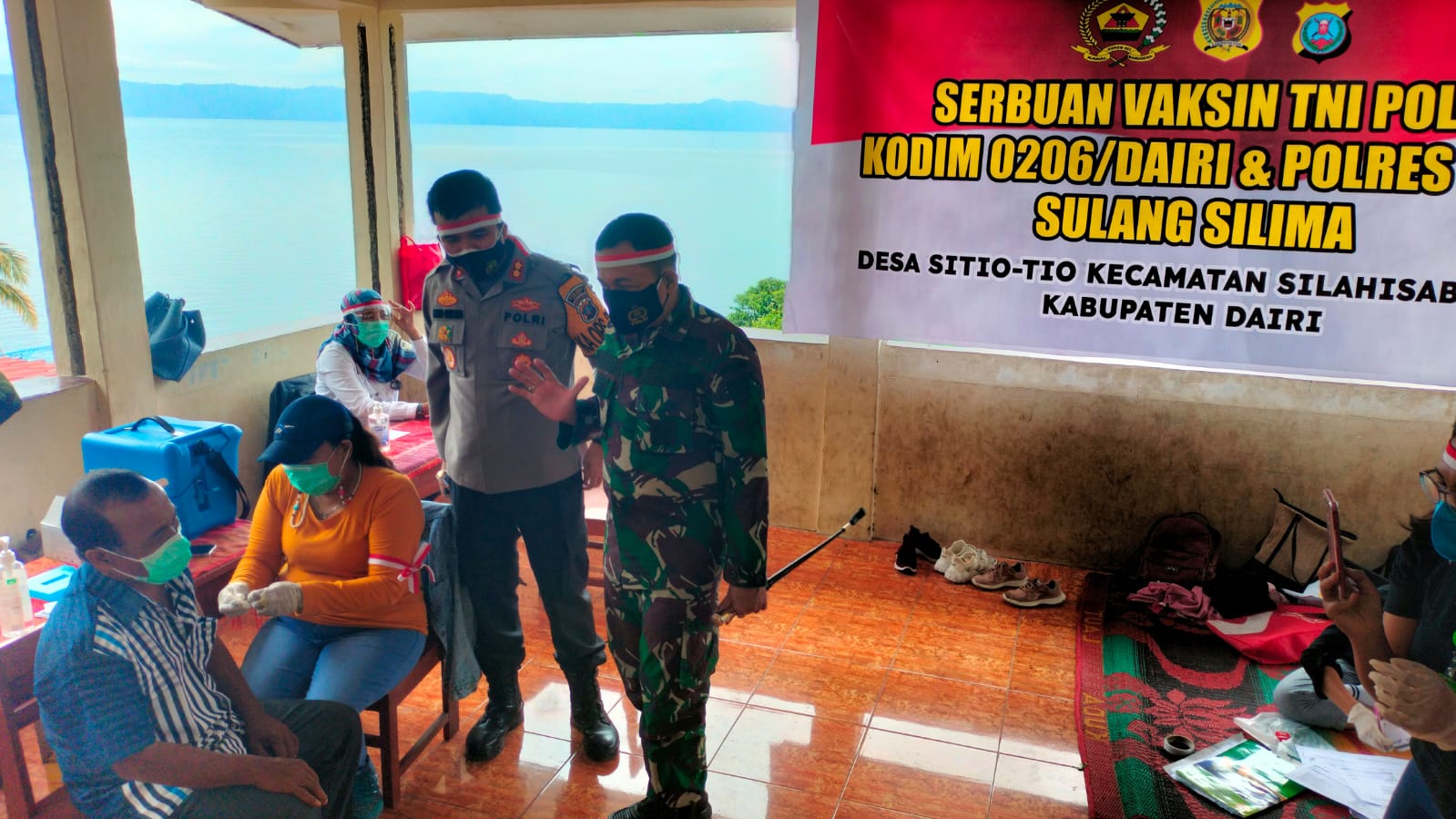 Dandim 0206/Dairi Tinjau Vaksinasi di Desa Silalahi dua, Dusun Terpencil  Dusun Sitiotio  Kec Silahisabungan Kab Dairi