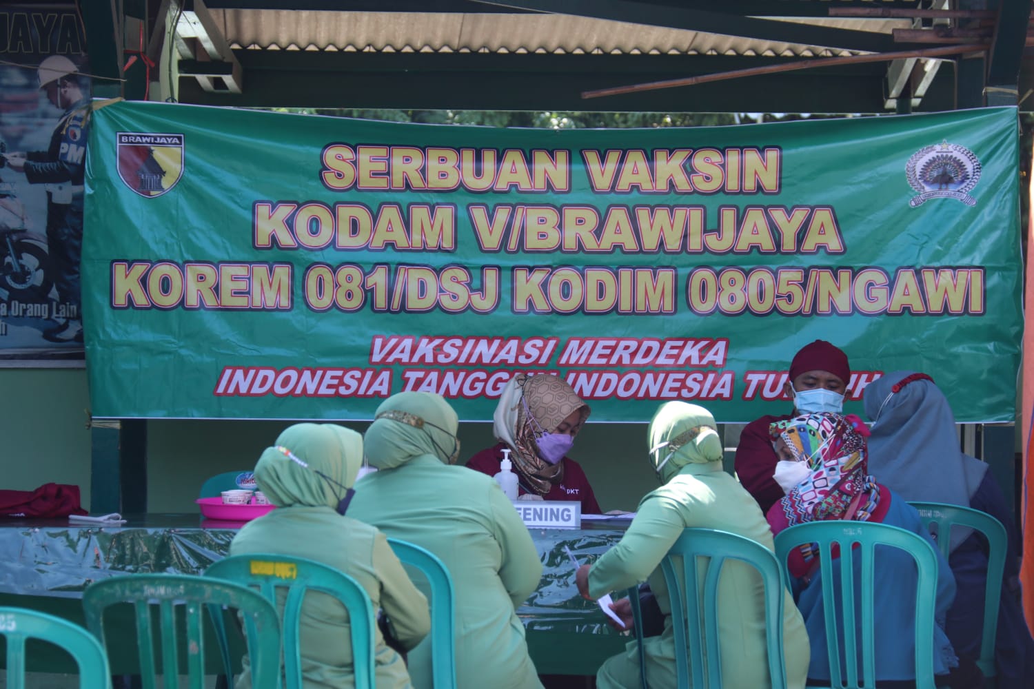 Dukung Serbuan Vaksin, Kodim 0805/Ngawi Gelar Vaksinasi Tahap ke 2 Bagi Ibu – Ibu Persit