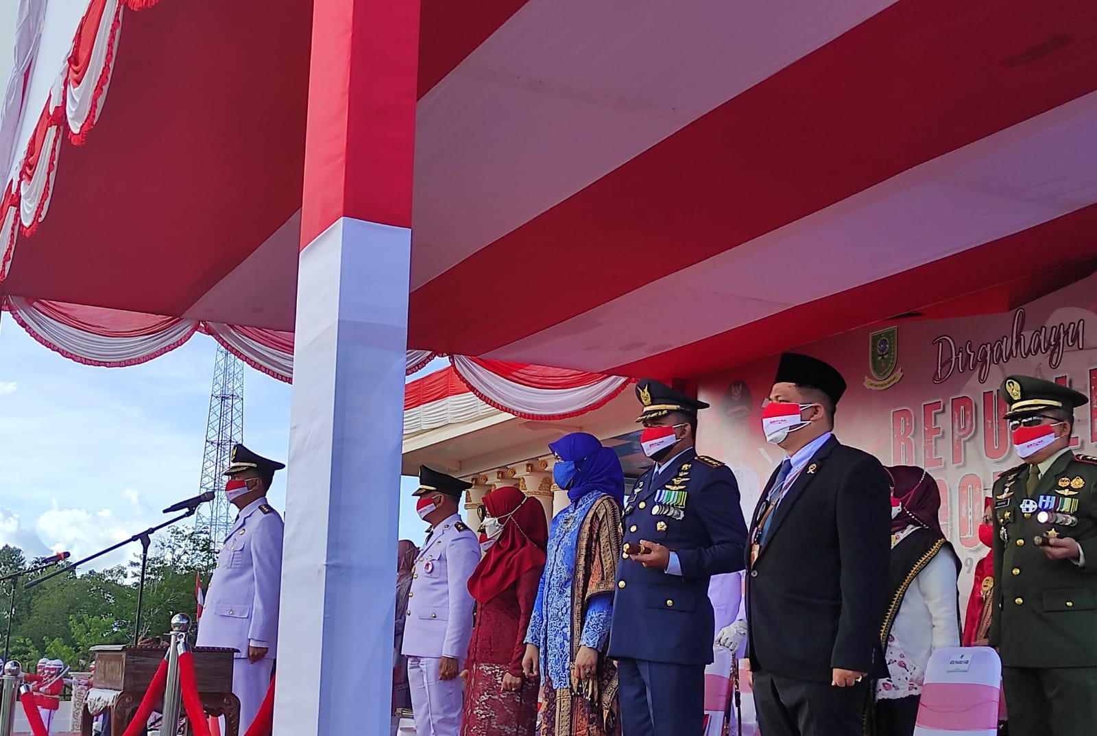 Lanud Raden Sadjad Hadiri Detik-Detik Proklamasi HUT RI ke-76 di Natuna