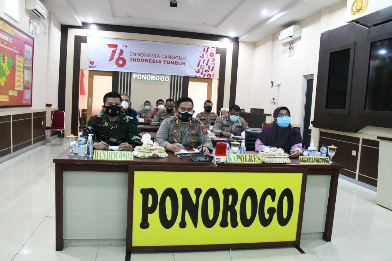 Dandim 0802/Ponorogo Ikuti Zoom Meeting Dalam Rangka Validasi dan Sinkronisasi Data Penanganan Covid-19