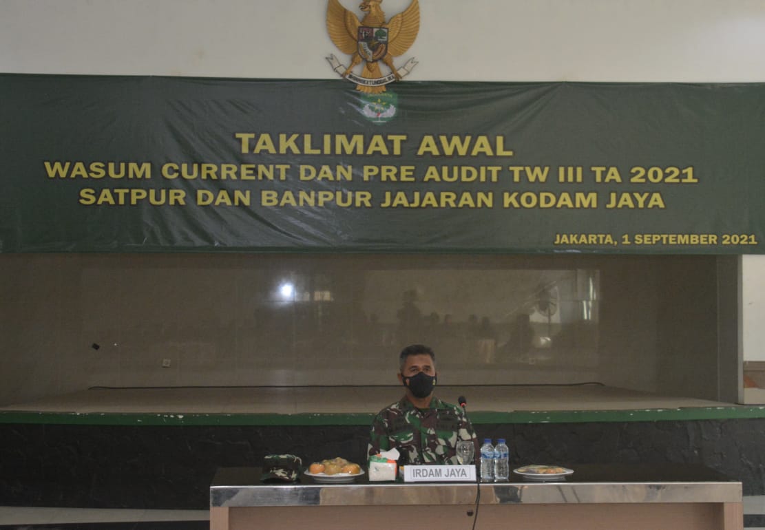 Inspektorat Kodam Jaya Menggelar Taklimat Awal Wasum Current Dan Fre Audit TW III TA 2021