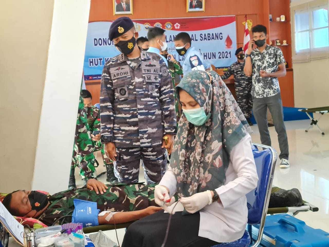 Danlanud Mus Berbagi, Melalui Donor Darah Peringati HUT TNI AL Ke-76