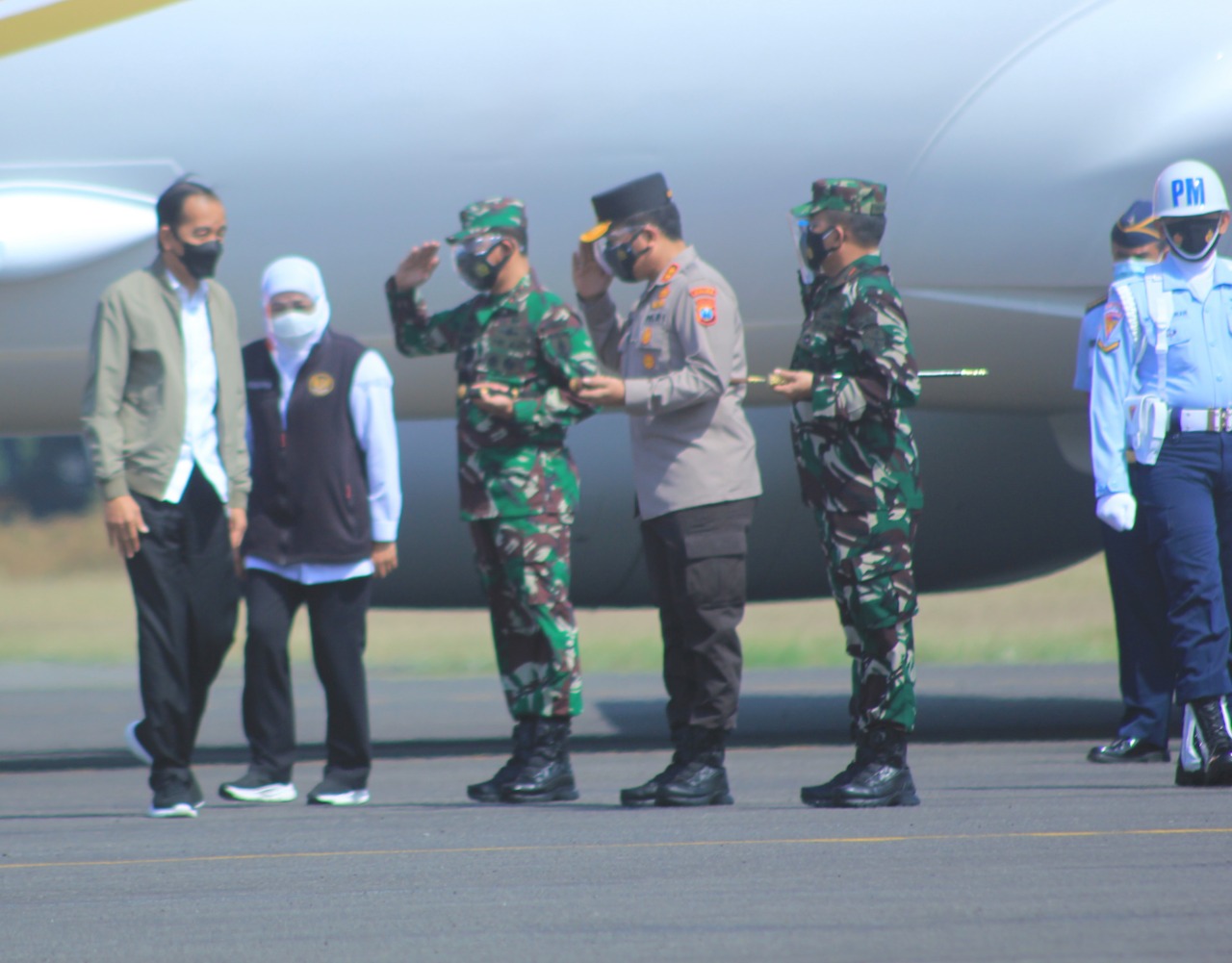 Danlanud Iswahjudi Sambut Kedatangan RI 1