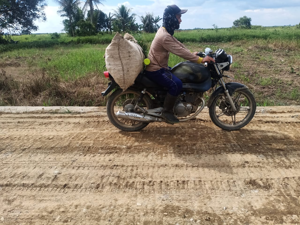 Perbaikan Mutu Jalan di Desa Rantau Keminting, Pencari Rumput Kaget