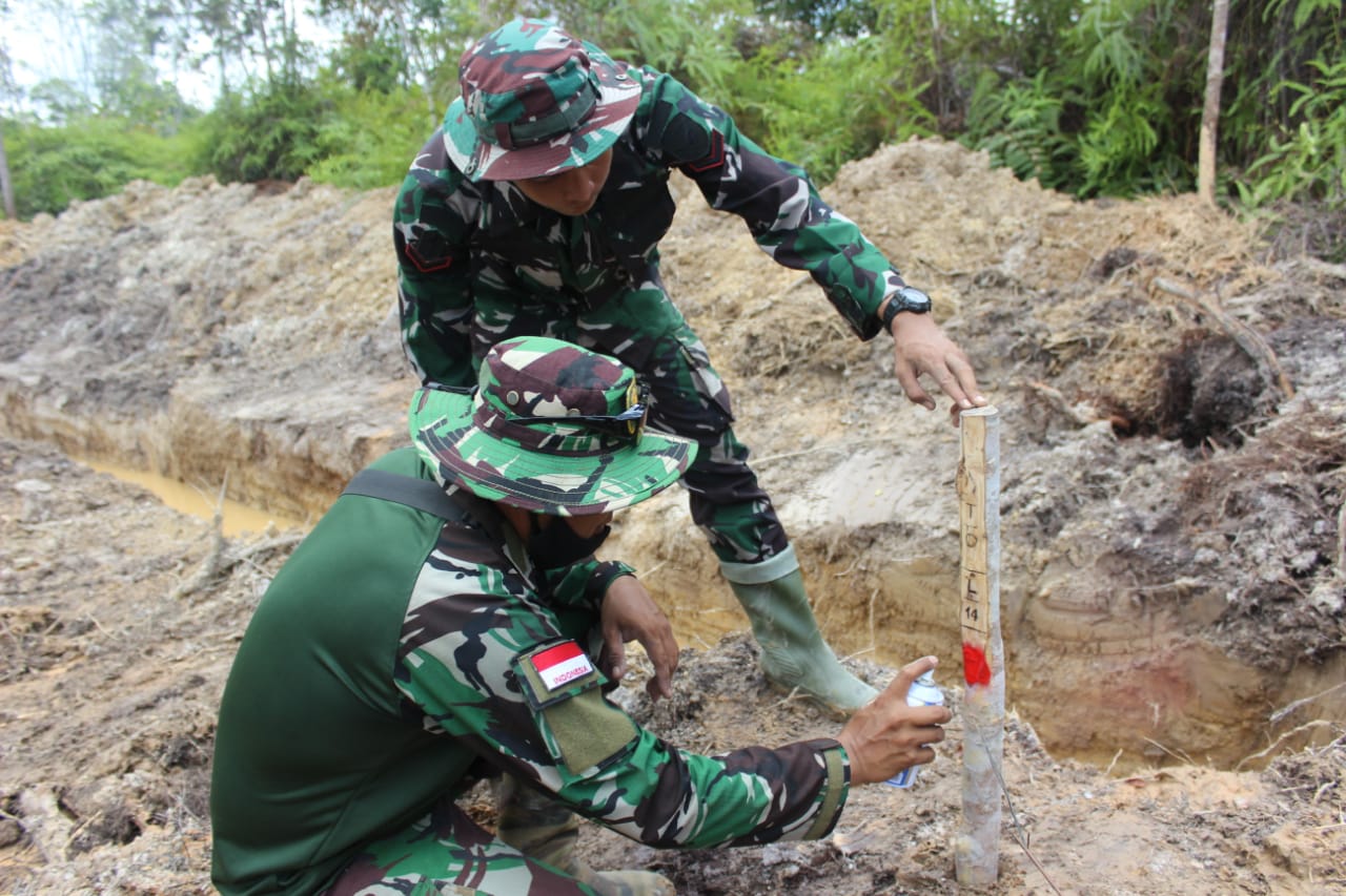 Satgas TMMD Pasang Patok Jalan Sepanjang 4.500 Meter di Desa Kampuri