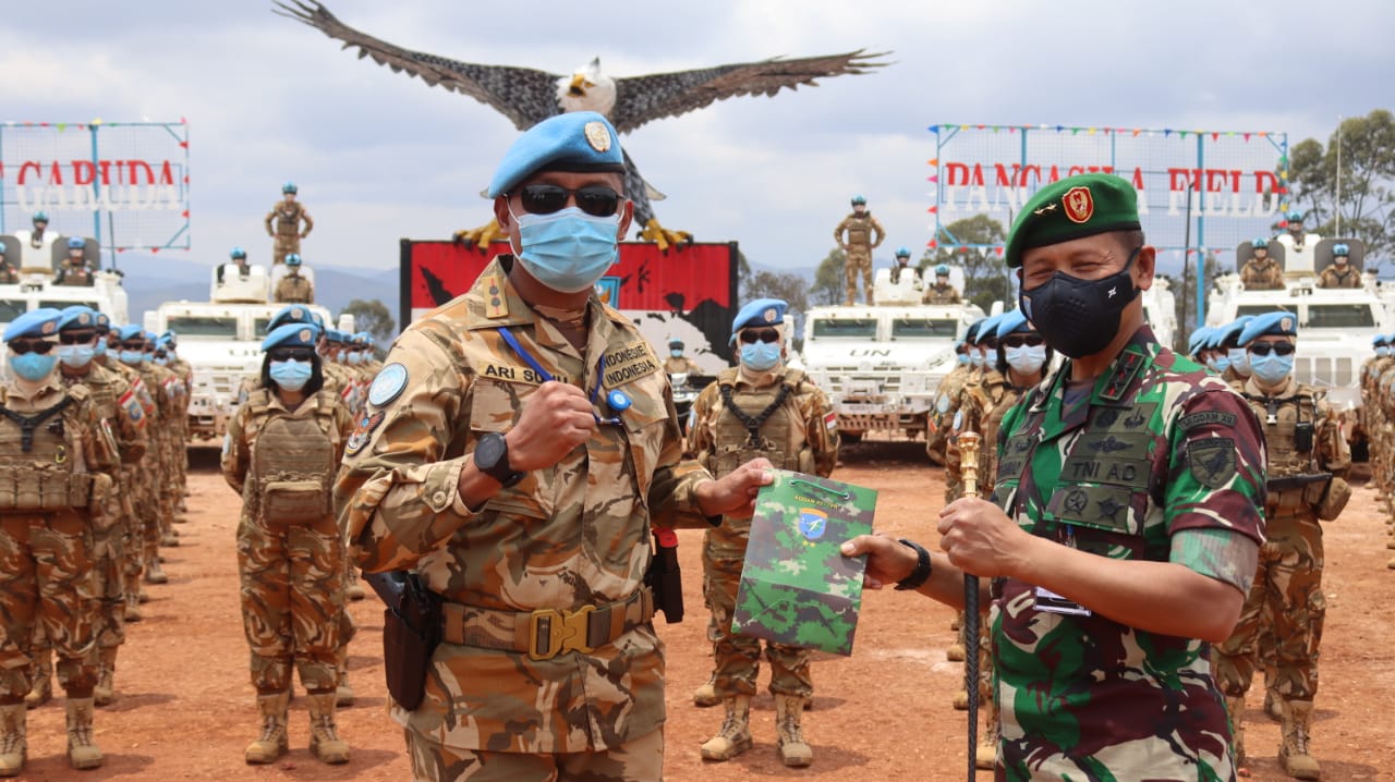 Pangdam XII/Tpr Dampingi Koorsahli Kasad Kunjungi Satgas Garuda Batalyon Gerak Cepat (BGC) XXXIX-C/MONUSCO