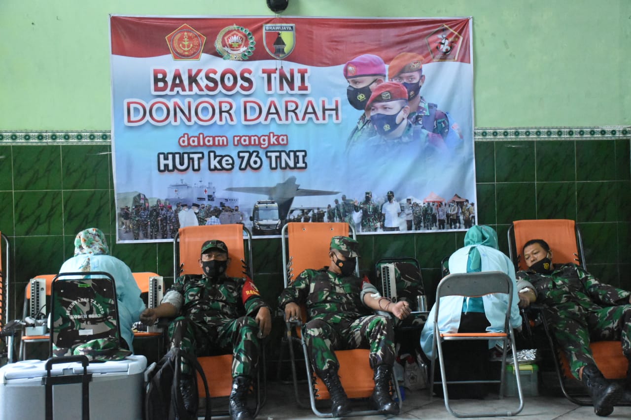 Sambut HUT TNI KE 76 Tahun 2021, Kodim Madiun Gelar Donor Darah