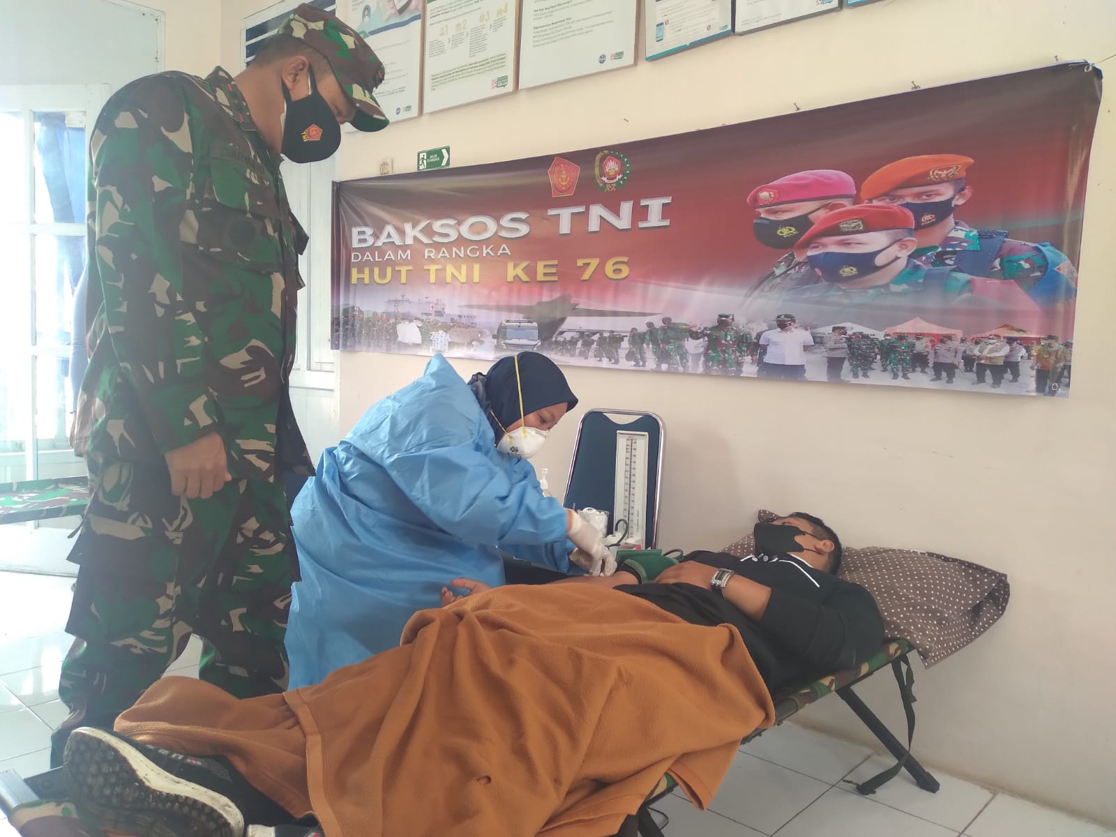 Lanud Mus Gelar Donor Darah, Menyambut HUT TNI Ke-76