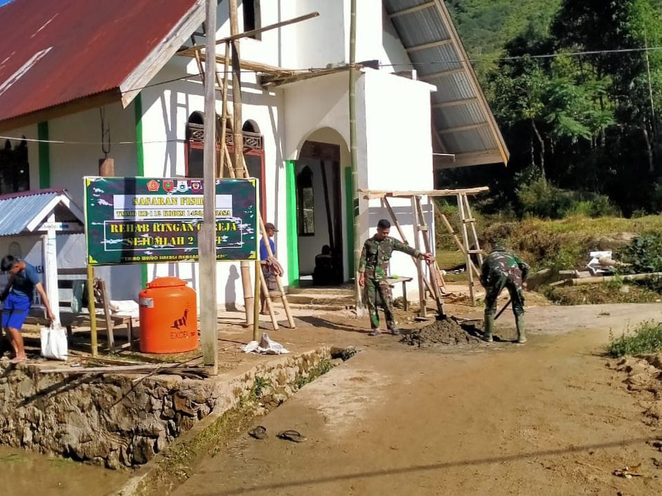 Pembangunan Gereja oleh Satgas TMMD 112 Kab. Mamasa Tergolong Cepat