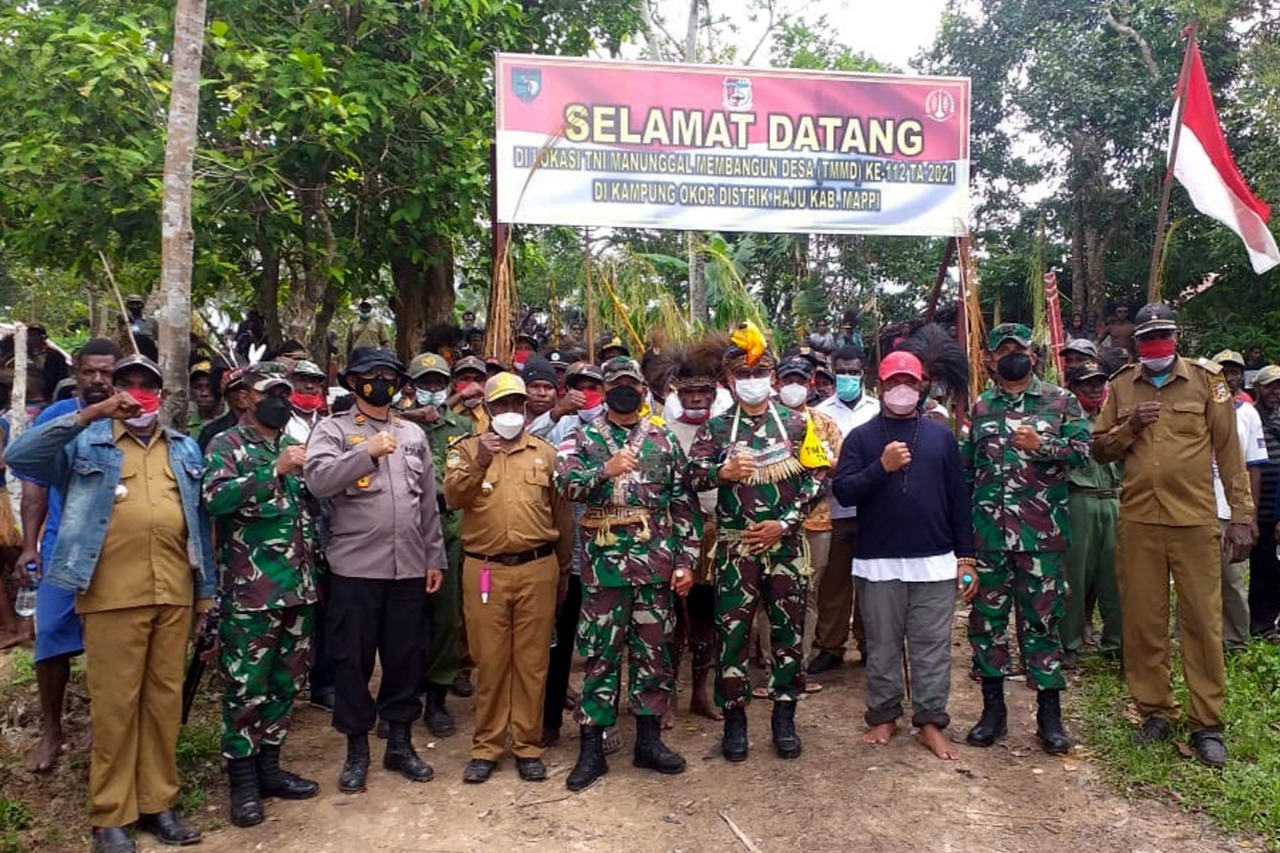 PA Sahli Kasad Lakukan Pengawasan dan Evaluasi TMMD KE-112 di Kampung Okor Mappi Papua