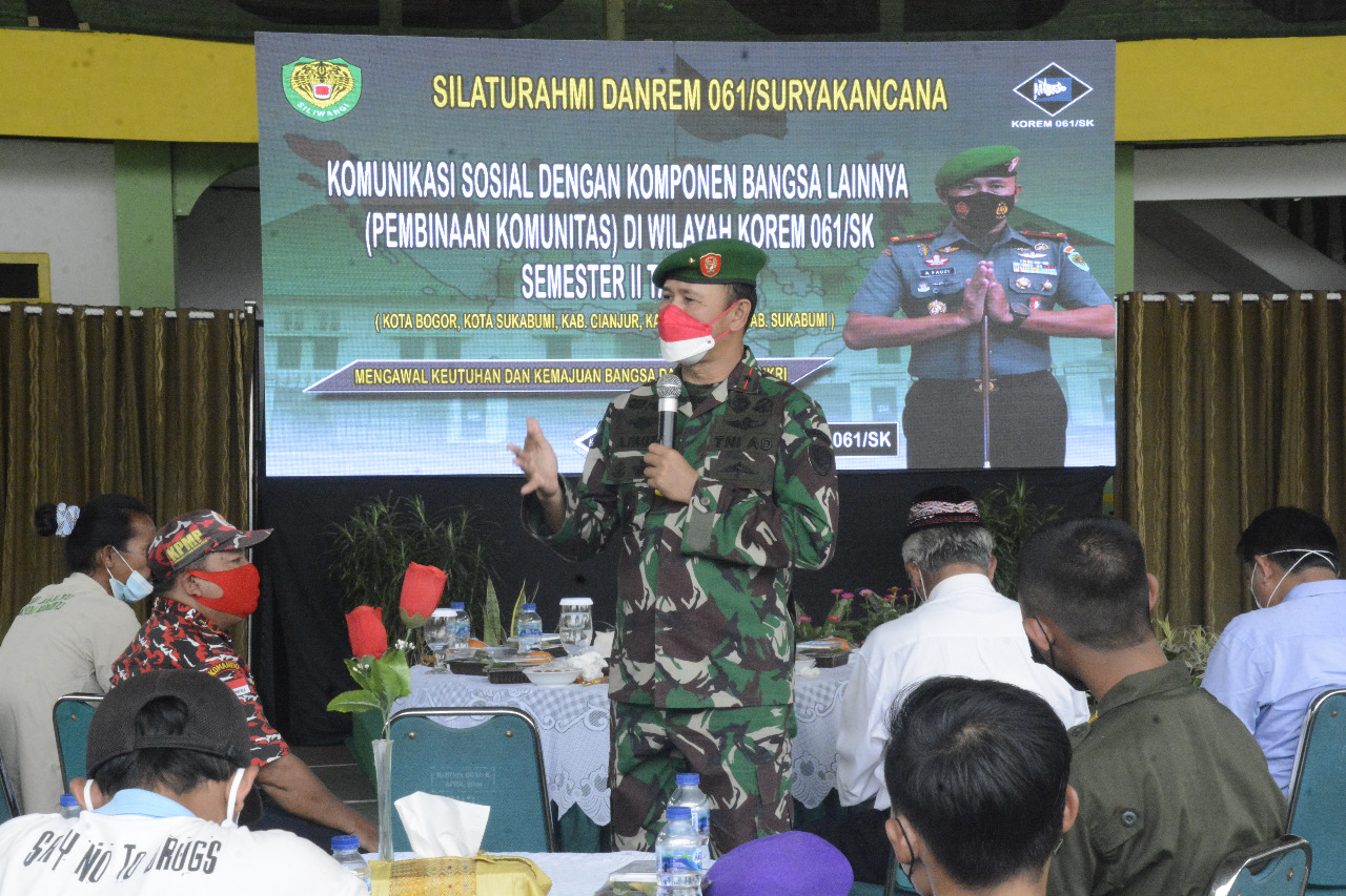 Cegah Perselisihan Antar Kelompok, Danrem 061/SK Ajak Ormas dan LSM Tingkatkan Jiwa Bela Negara