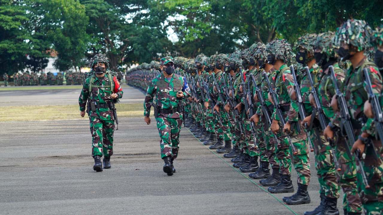 Dankodiklat TNI AD Menyambut Pasukan Lat Ancab Kartika Yudha TA 2021