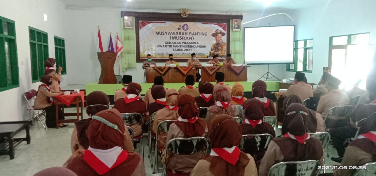 Danramil 0806/04 Bendungan Hadiri Musyawarah Kwatir Ranting Gerakan Pramuka Kecamatan Tahun 2021