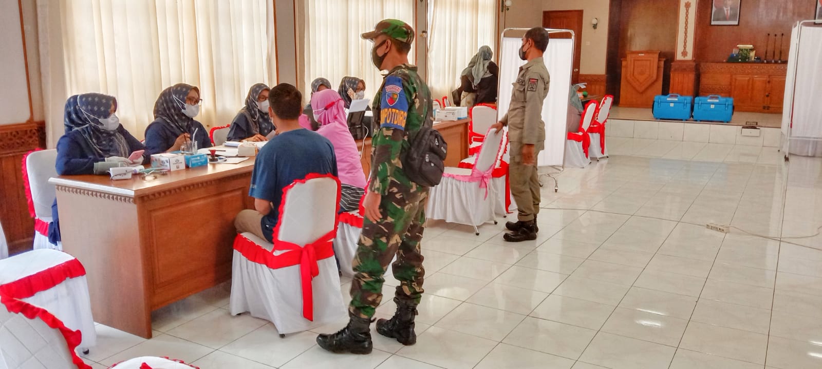 PEMKO Sabang Kebut Pencapaian Target Vaksinasi, BINPOTDIRGA Lanud MUS Laksanakan Pantauan