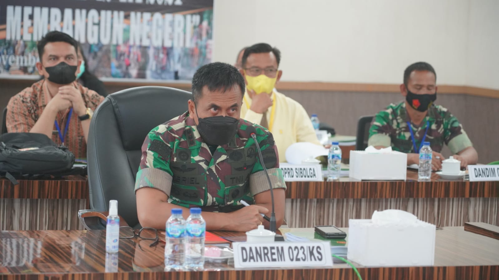 Danrem 023/KS Hadiri Rapat Paripurna TMMD Ke-42 TA.2021 Secara Virtual