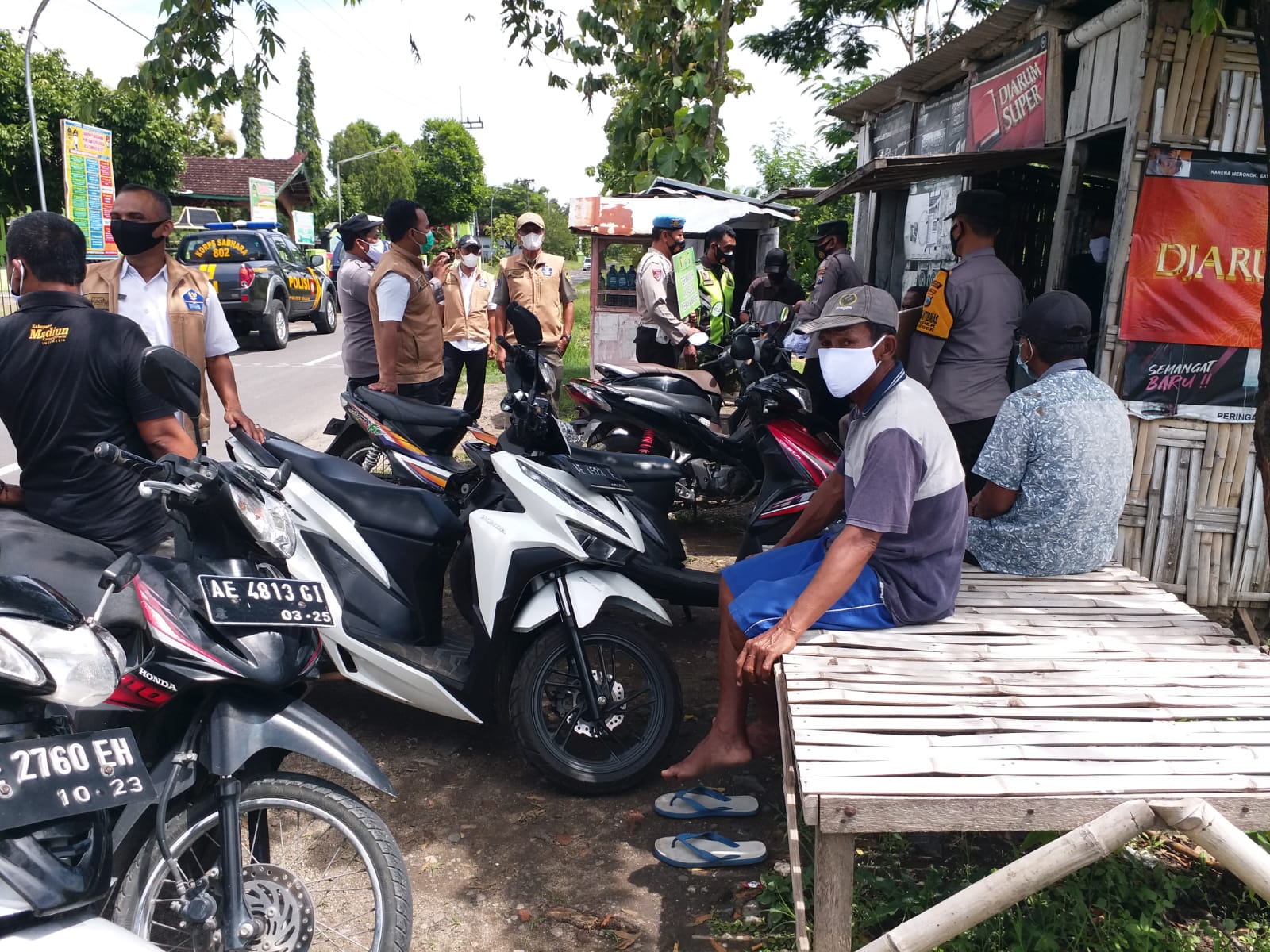 Cegah Penyebaran Covid-19, Tiga Pilar Kecamatan Geger Gelar Operasi Yustisi