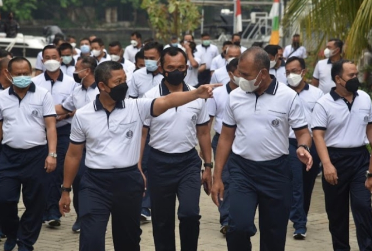 Koarmada I Gelar Olahraga Bersama Dengan Protokol Kesehatan