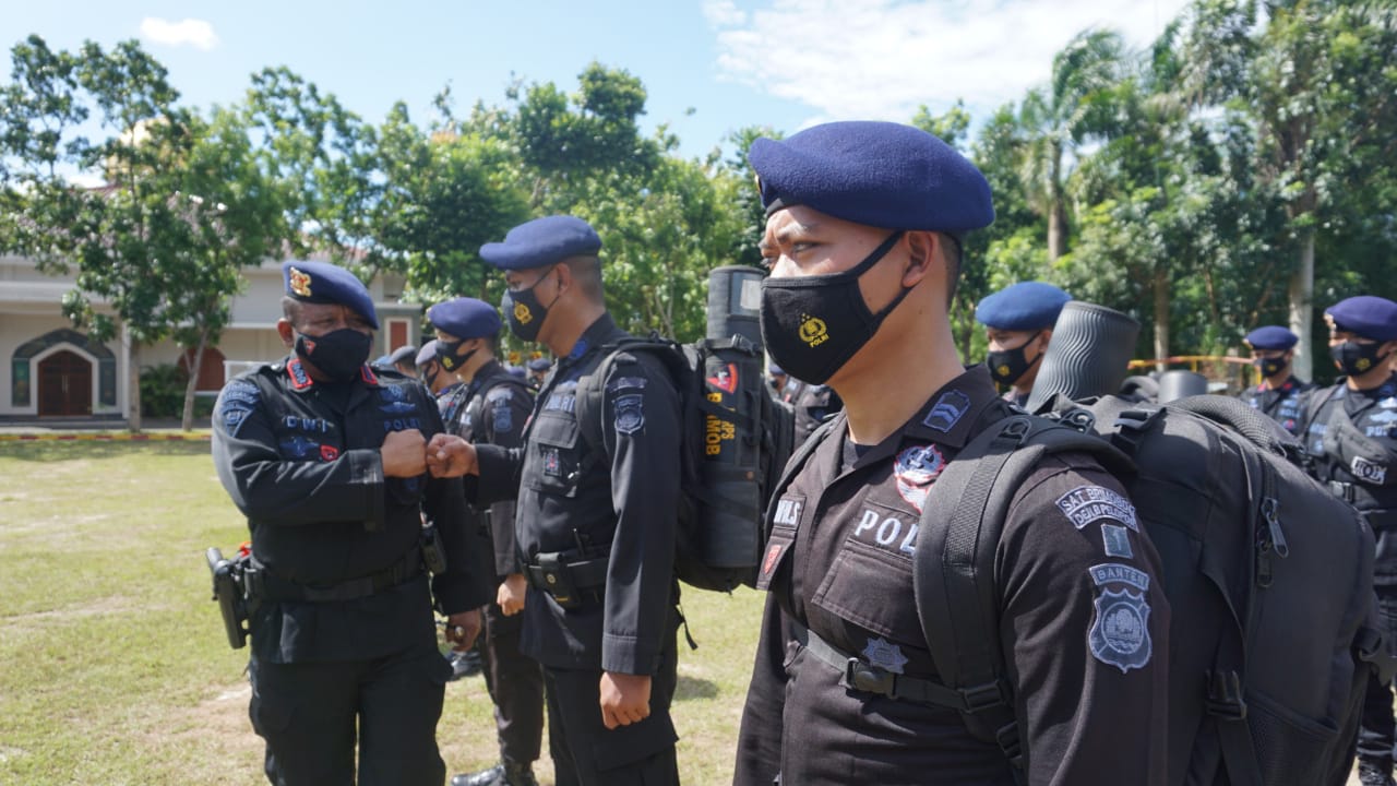 Satbrimob Polda Banten Berangkatkan Personel BKO Polda Metro Jaya