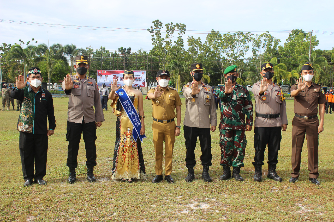 Kasdim Hadiri Upacara Peringatan Hari Anti Korupsi dan Bela Negara Bersama Forkopimda Palangka Raya