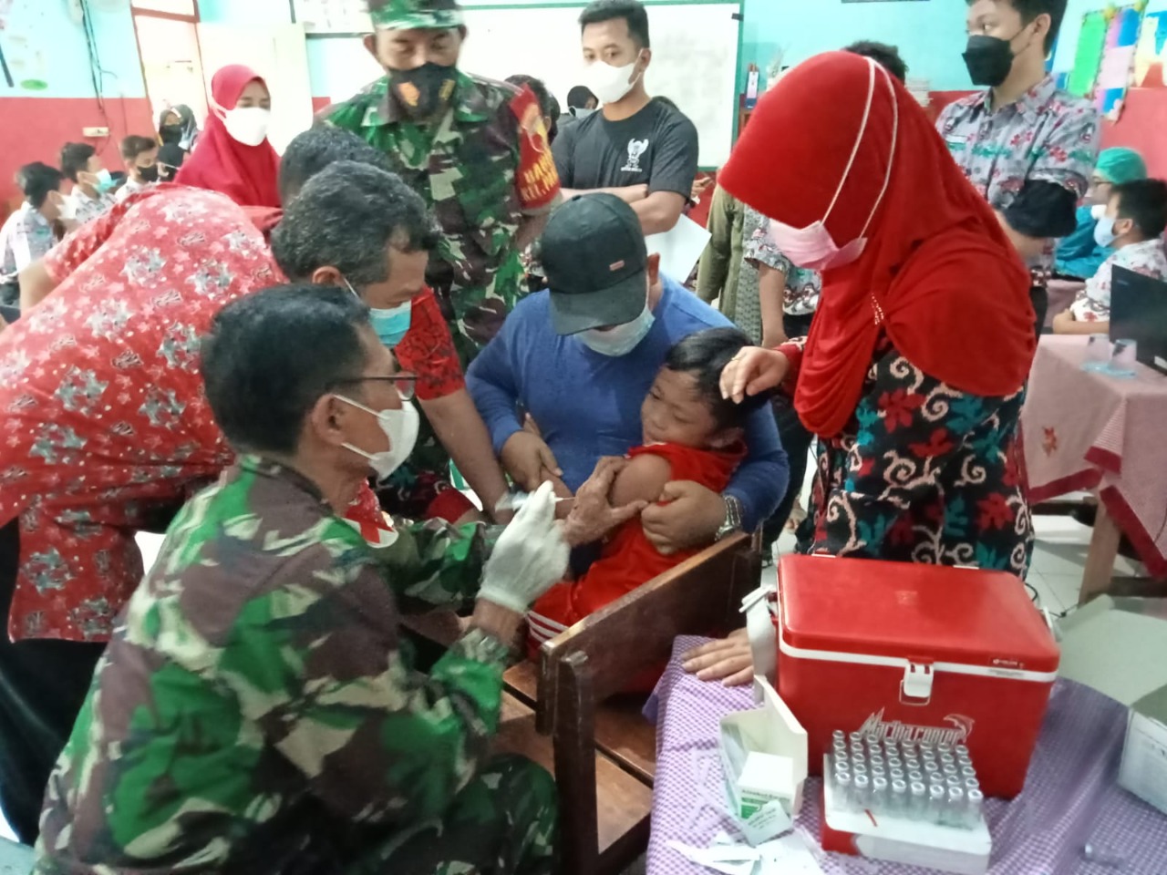 Kodim 0808/Blitar Laksanakan Serbuan Vaksinasi Covid-19, Anak Usia 6 Sampai 11 Tahun