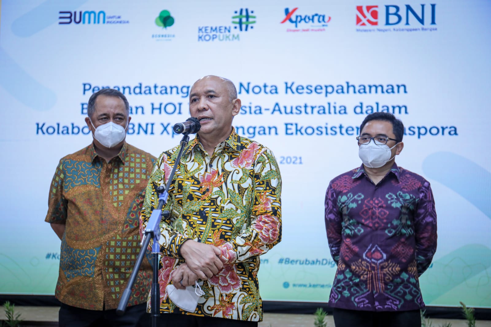 MoU BNI Dan HOI, Menteri Teten Apresiasi Produk Unggulan Tembus Pasar Australia