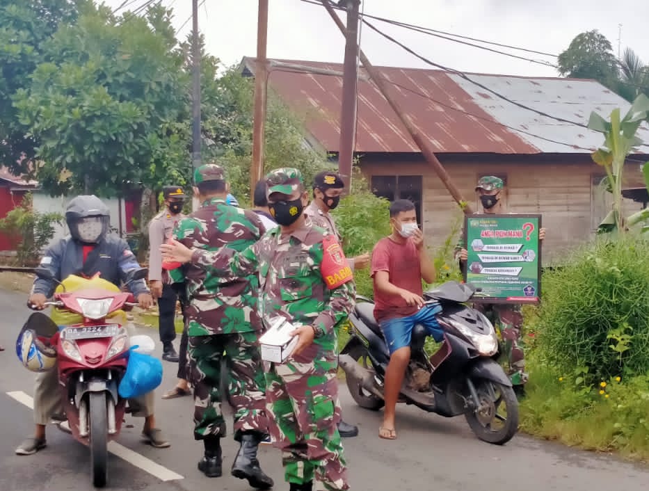 Koramil 11/Danau Panggang Terus Berupaya Mencegah Penyebaran Covid-19 di Wilayah Binaan