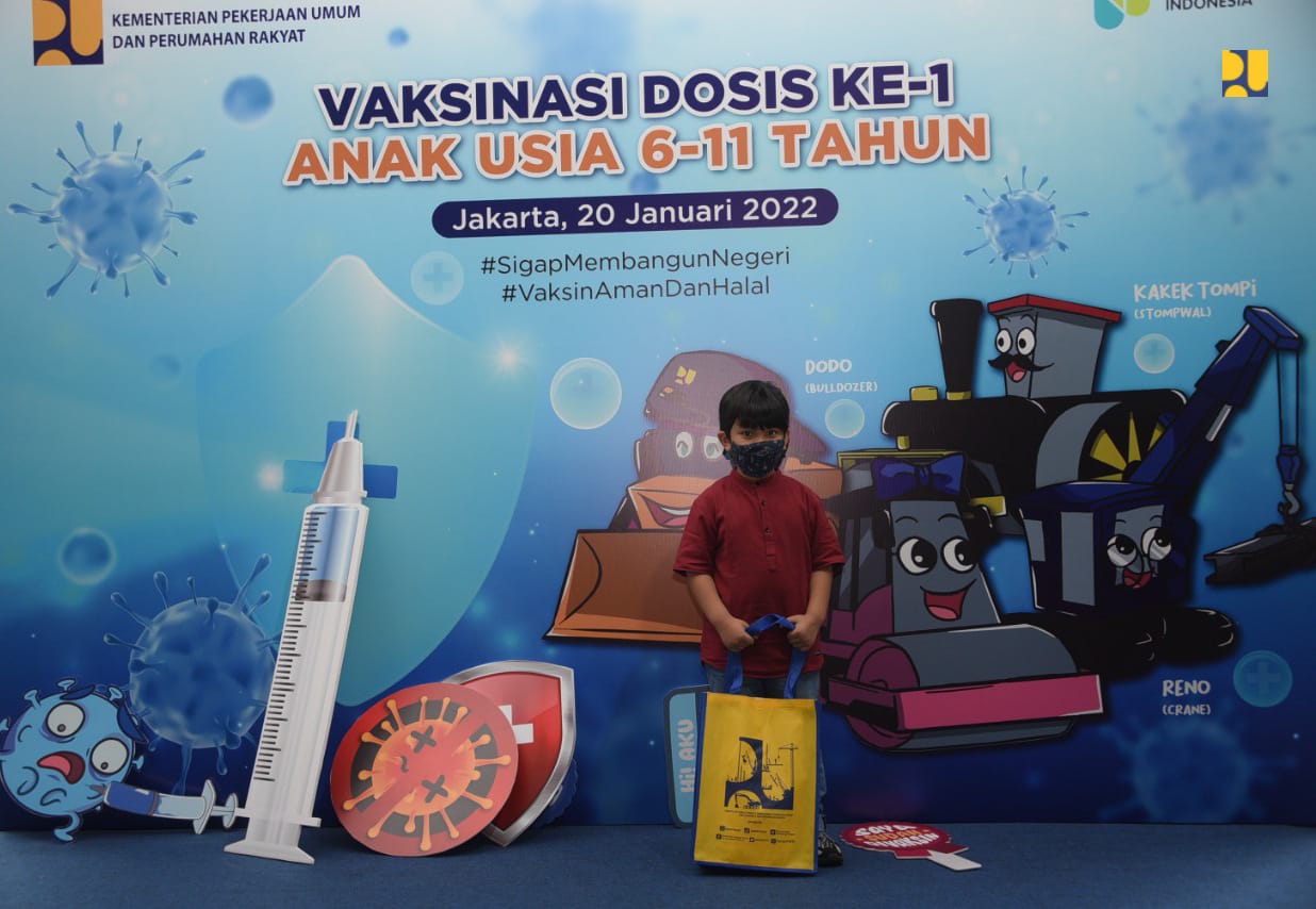 Kementerian PUPR Lanjutkan Program Vaksinasi Booster dan Dosis Pertama Anak Usia 6 – 11 Tahun