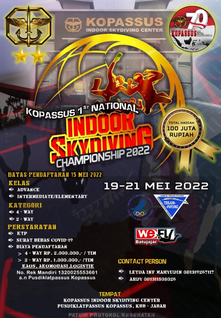 Persiapan Jelang Kopassus 1st National Indoor Skydiving Championship 2022