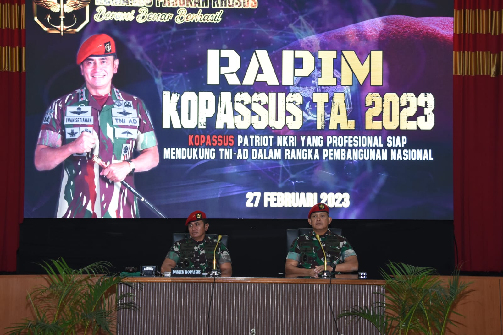 Mayjen TNI Iwan Setiawan Resmi Tutup Rapat Pimpinan Kopassus Tahun 2023