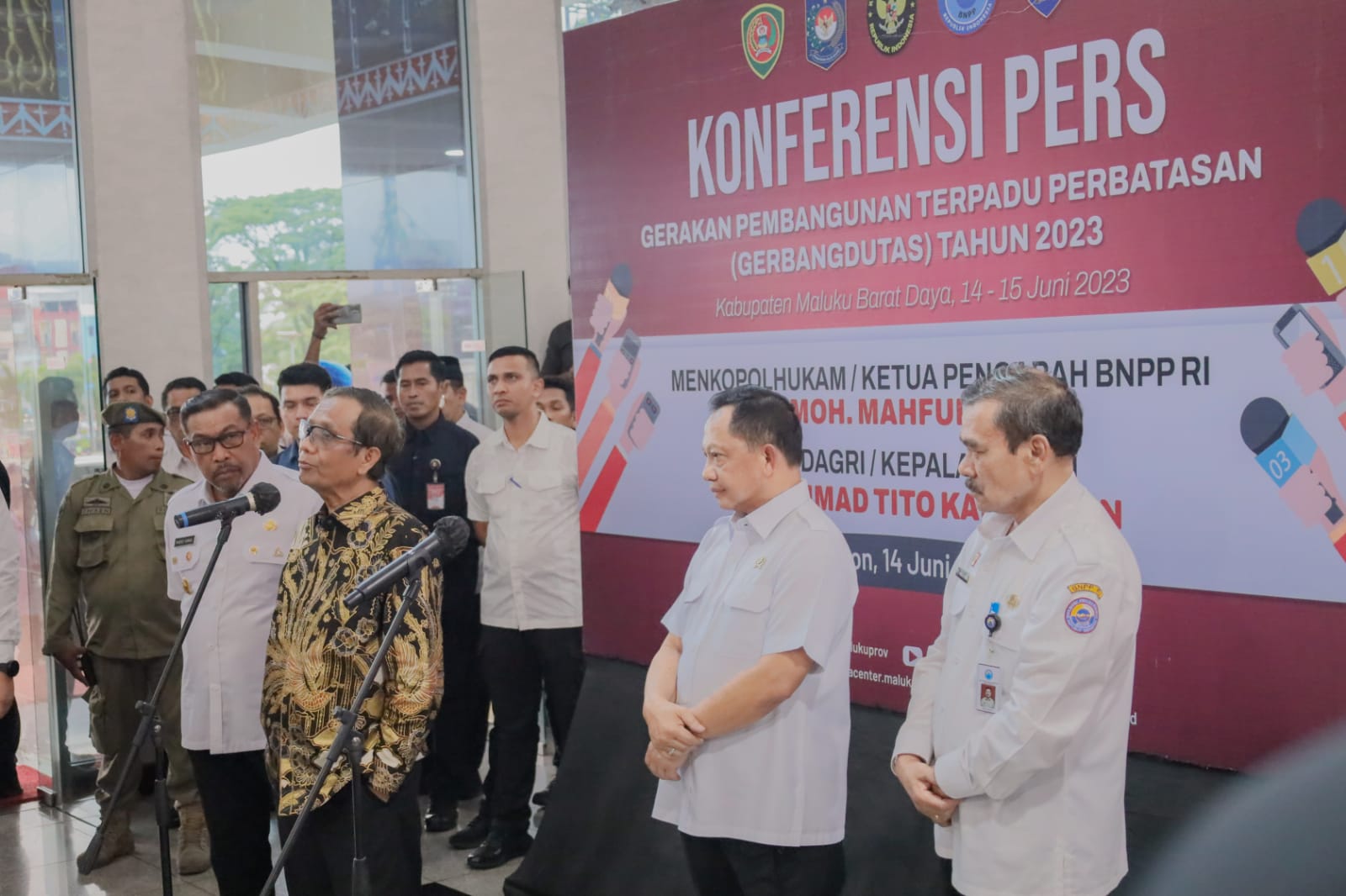 Danlantamal IX Ikuti Pengarahan Menkopolhukam dan Mendagri Tentang Pencanangan Gerbangdutas