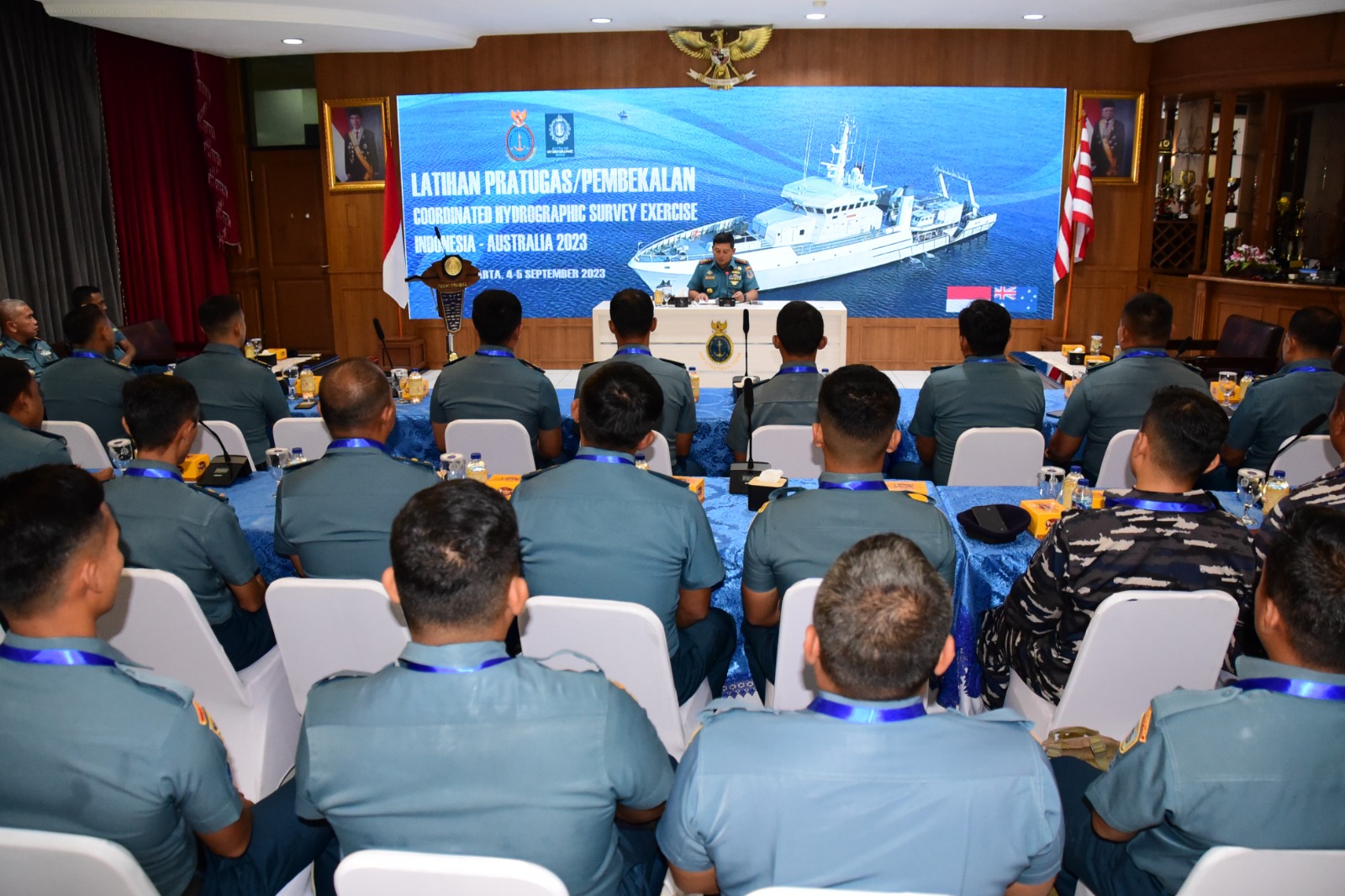 Pushidrosal Gelar Latihan Penyiapan Unsur CHSE Indonesia – Australia